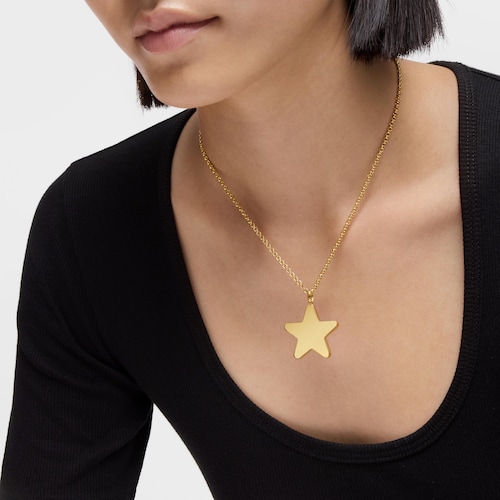 Colgante mediano estrella con baño de oro 18 kt sobre plata 27 mm Sweet Dolls