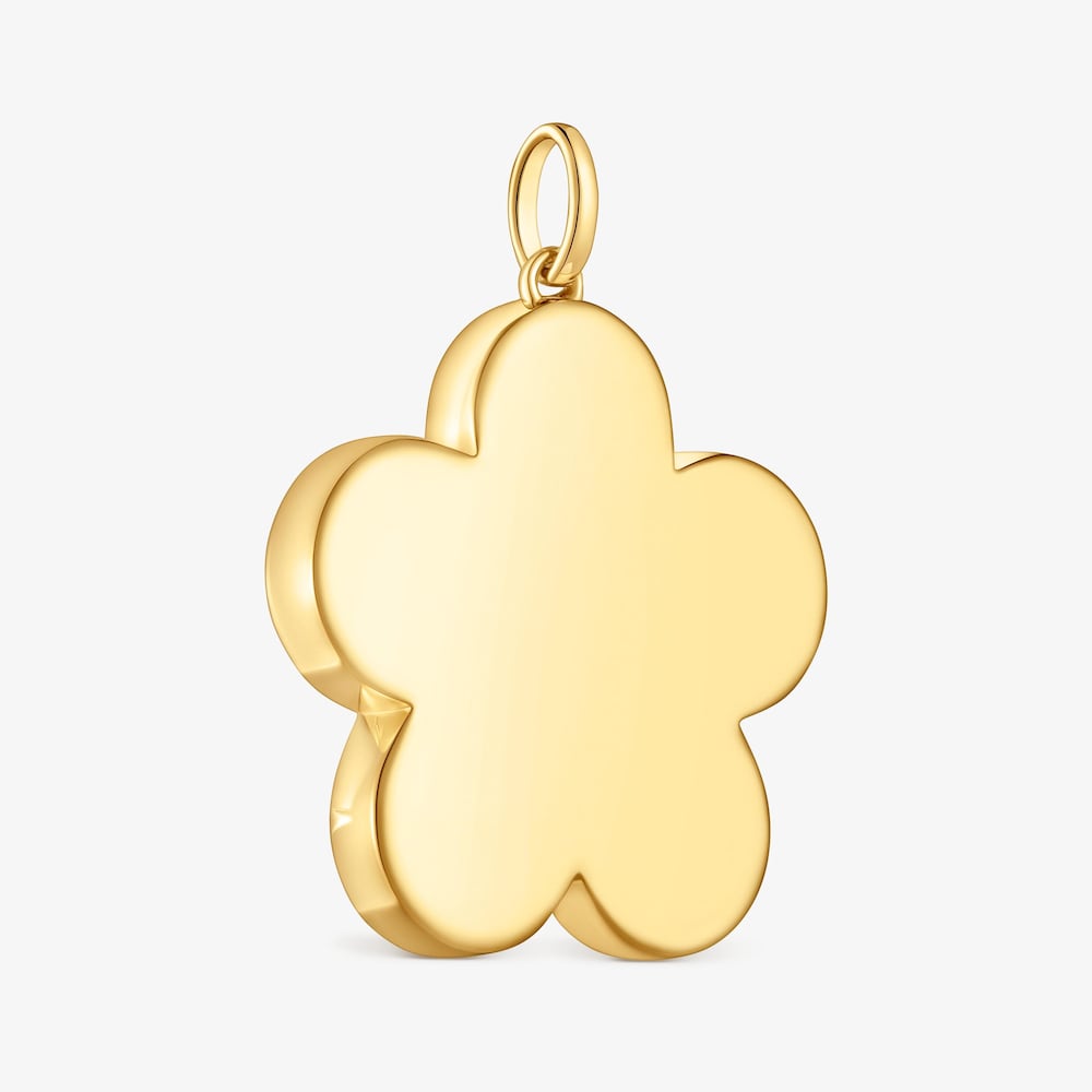 Mittelgro&szlig;er Blumen-Anh&auml;nger Sweet Dolls 27&nbsp;mm aus 18&nbsp;kt vergoldetem Silber