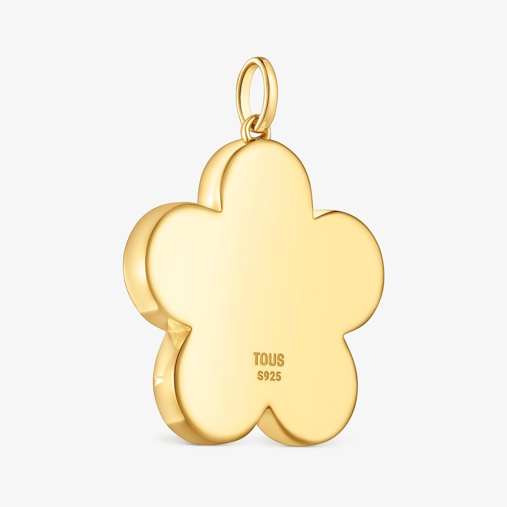 Mittelgro&szlig;er Blumen-Anh&auml;nger Sweet Dolls 27&nbsp;mm aus 18&nbsp;kt vergoldetem Silber