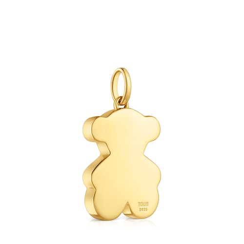 Medium 22mm 18kt gold plating over silver bear Pendant Sweet Dolls