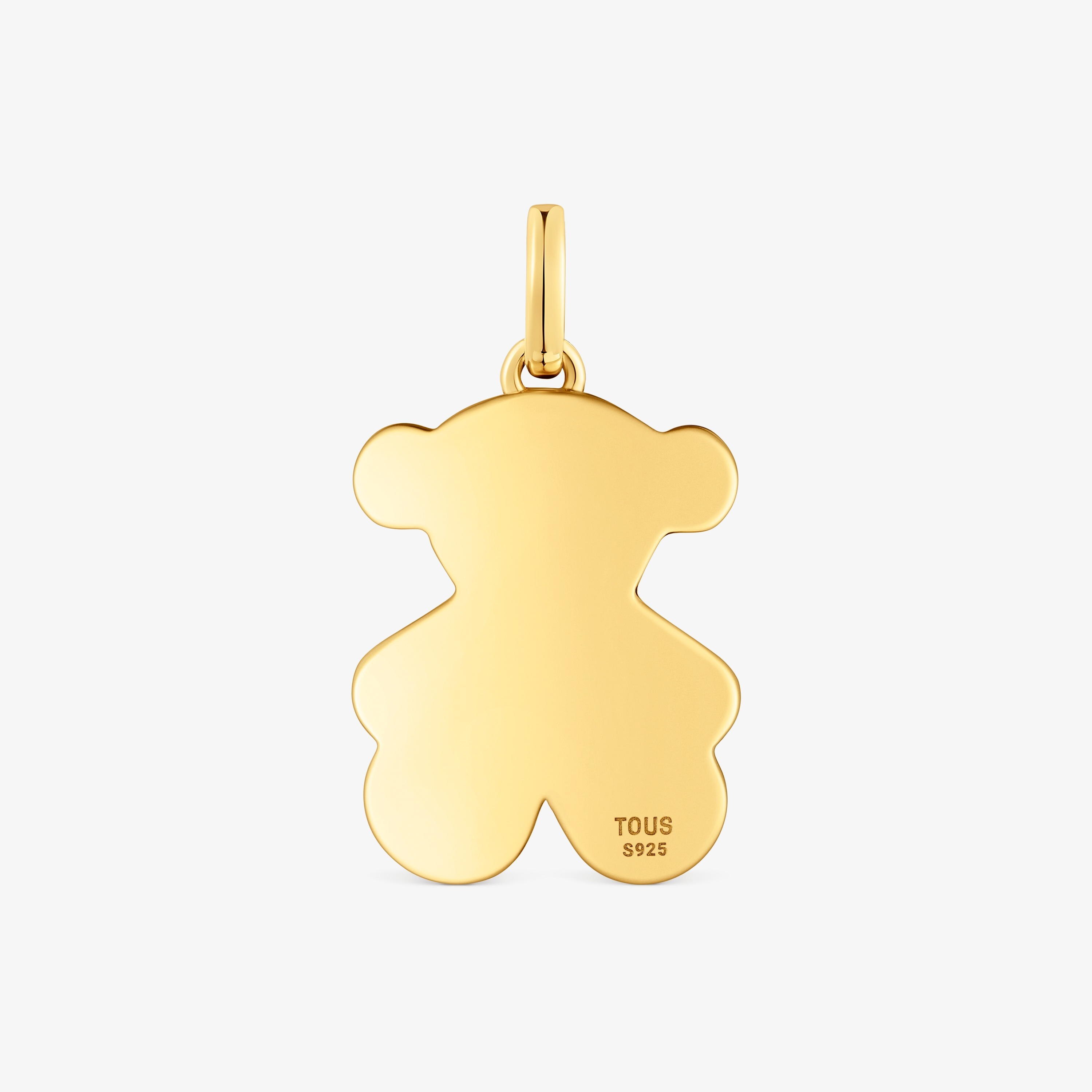 Medium 22mm 18K gold vermeil bear Pendant Sweet Dolls