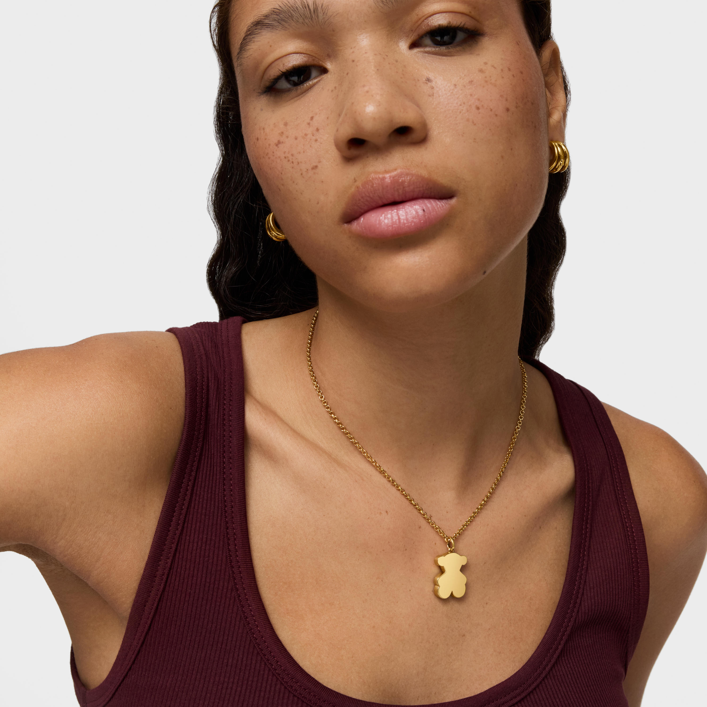 Medium 22mm 18K gold vermeil bear Pendant Sweet Dolls