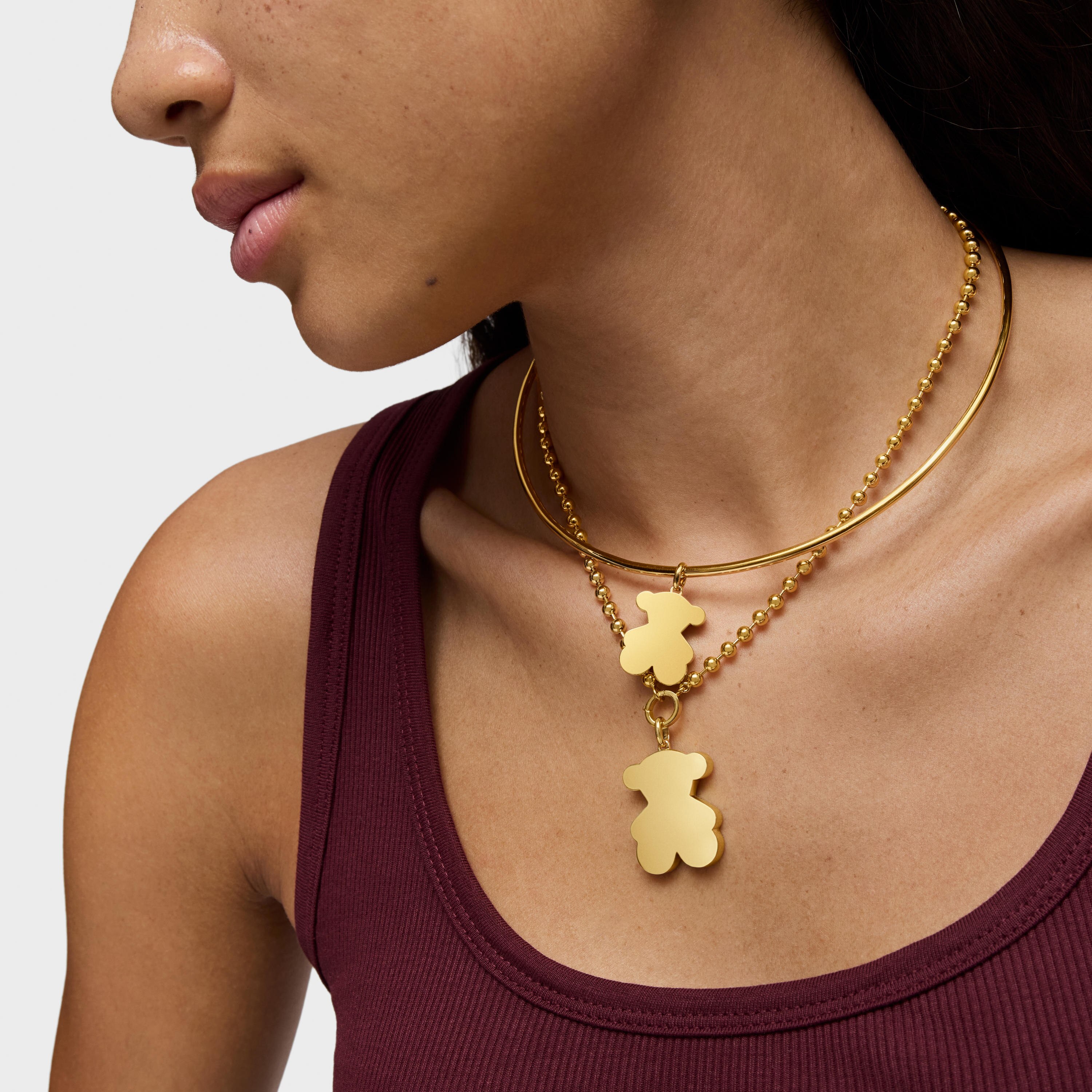 Medium 22mm 18K gold vermeil bear Pendant Sweet Dolls