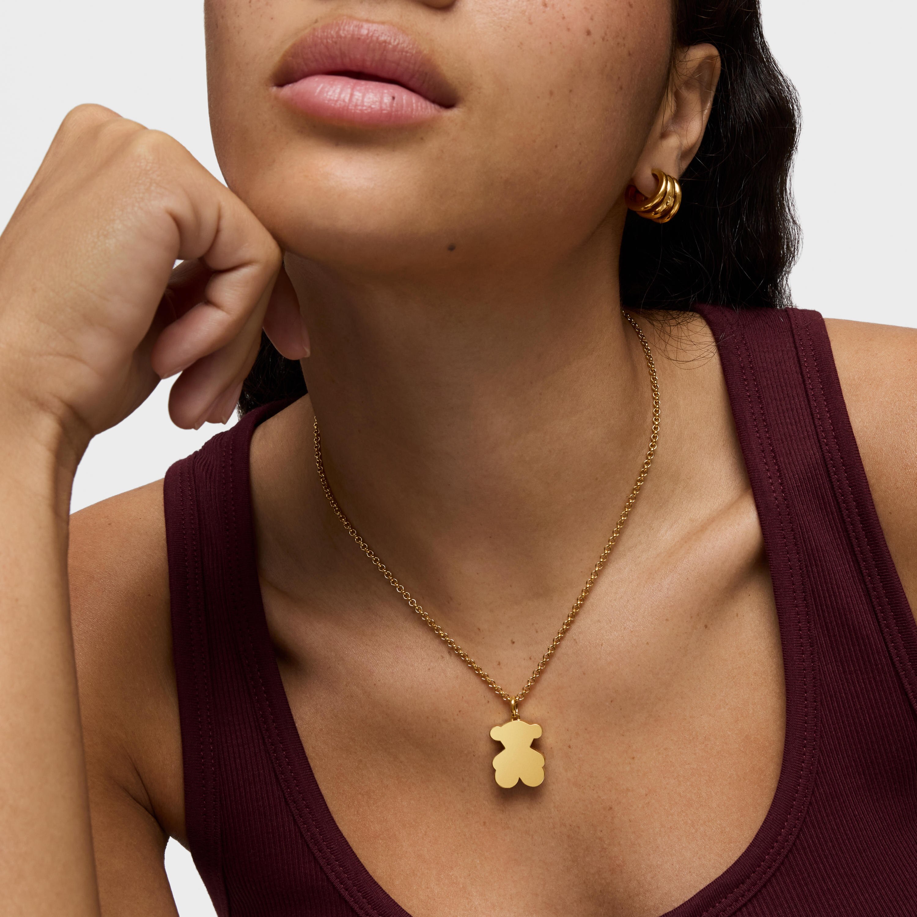 Medium 22mm 18K gold vermeil bear Pendant Sweet Dolls