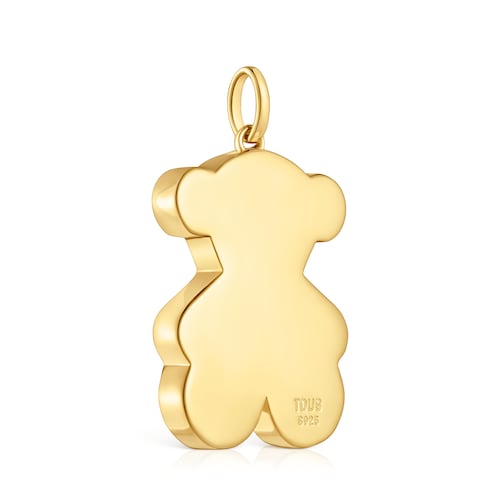 Colgante mediano oso con baño de oro 18 kt sobre plata 29 mm Sweet Dolls