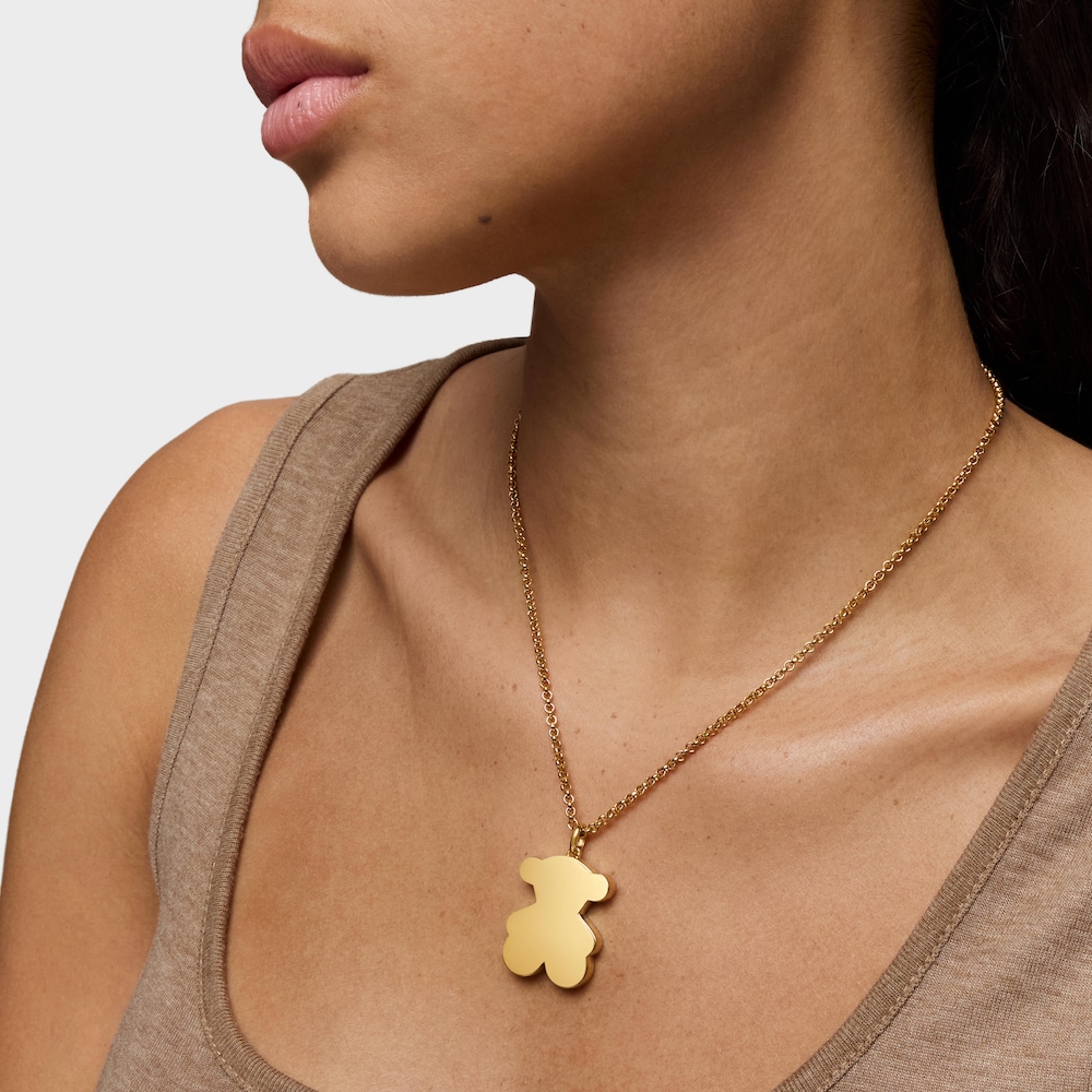 Medium 29mm 18kt gold plating over silver bear Pendant Sweet Dolls image number 9