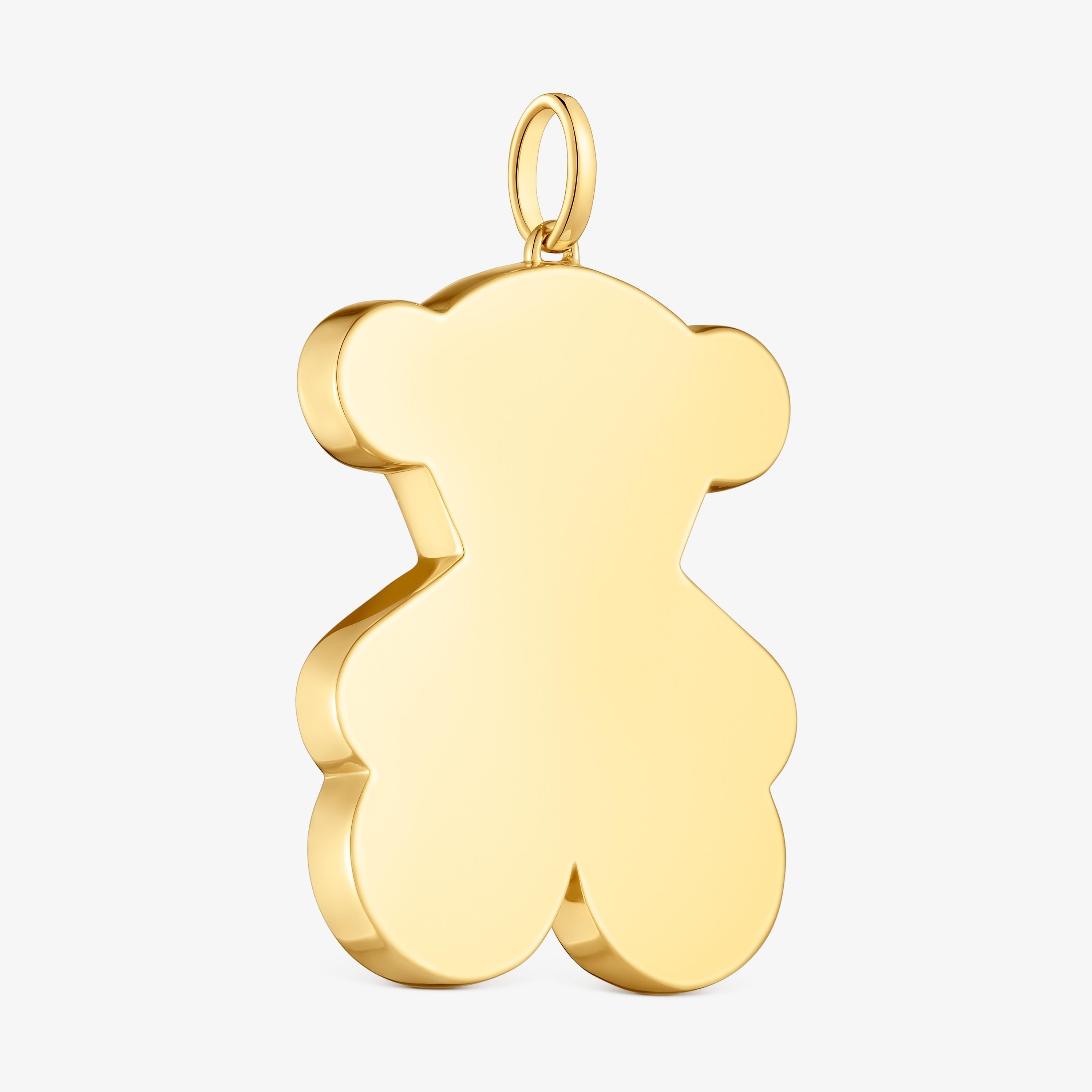 Large 38mm 18K gold vermeil bear Pendant Sweet Dolls
