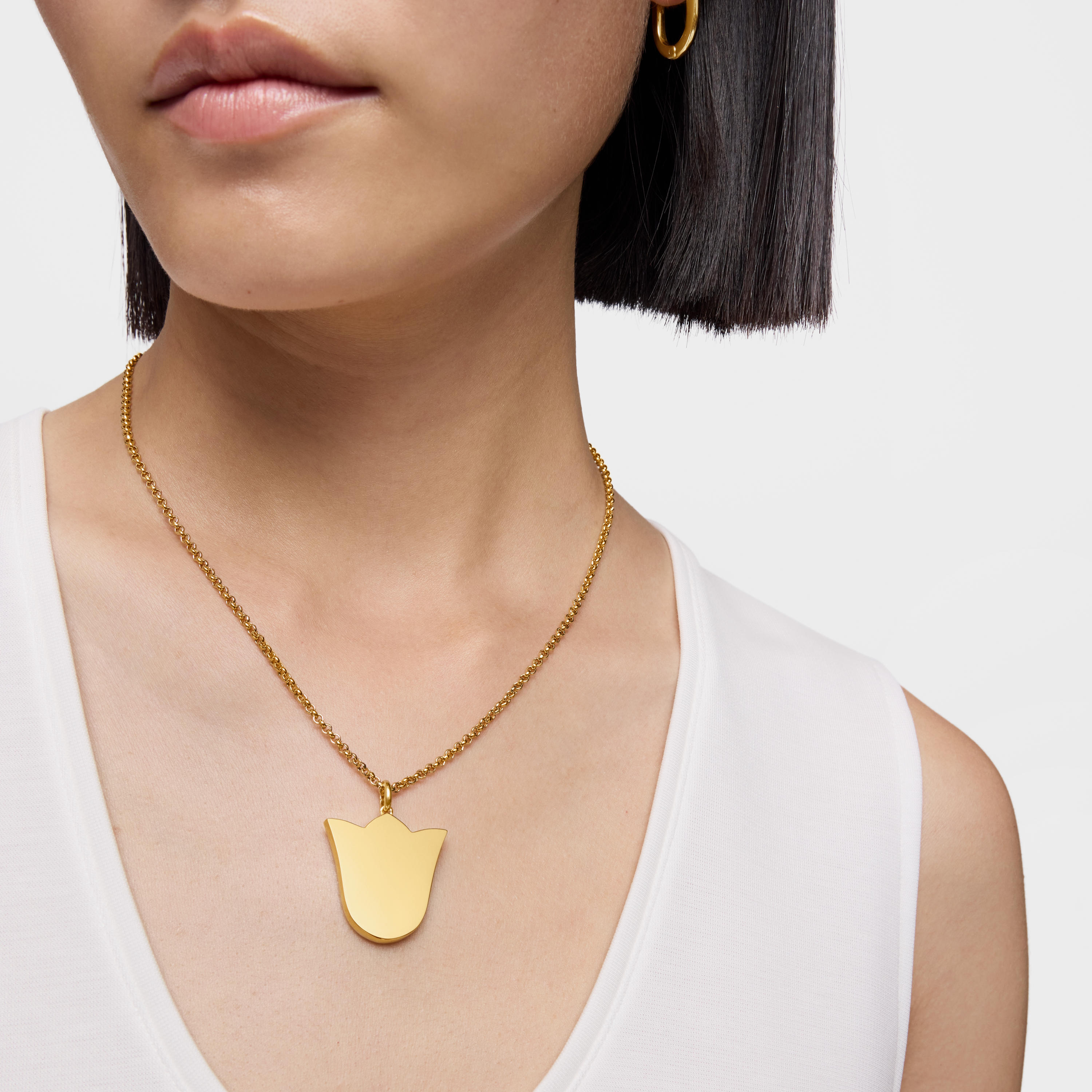 Medium 29mm 18K gold vermeil tulip Pendant Sweet Dolls