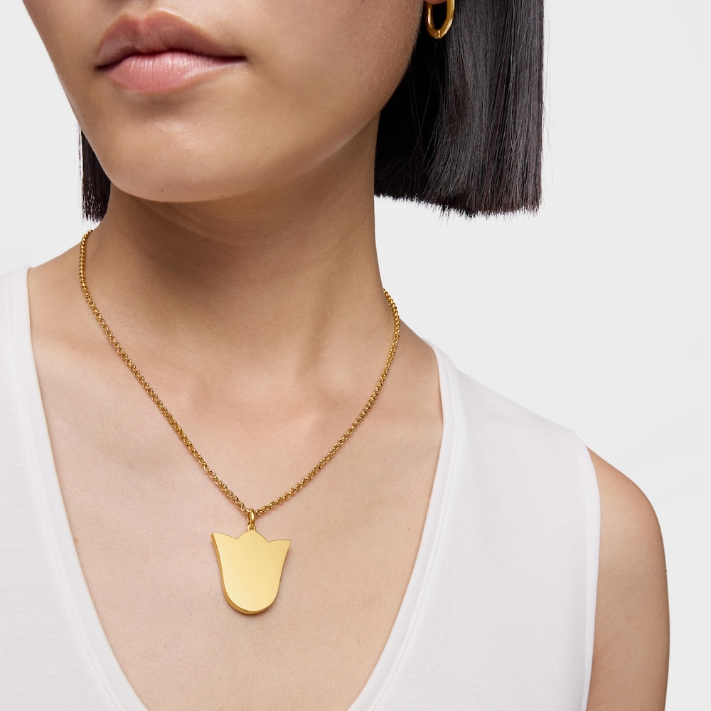 Stredne veľk&yacute; 29&nbsp;mm Pr&iacute;vesok tulip&aacute;nu s&nbsp;18&nbsp;kt pozl&aacute;ten&iacute;m na striebre Sweet Dolls