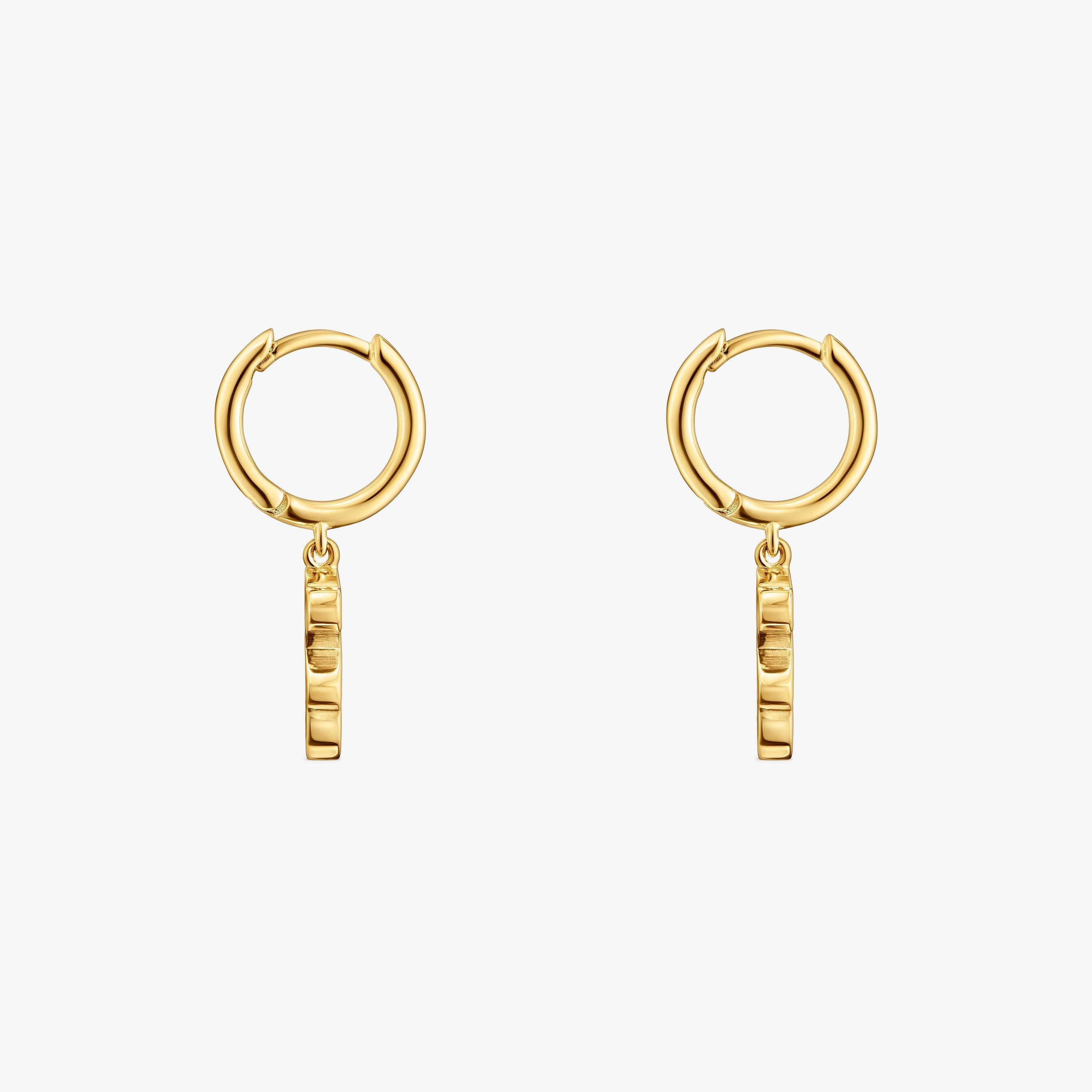 18K gold vermeil Hoop earrings with 18K gold vermeil and bear pendant charm TOUS Sweet Dolls
