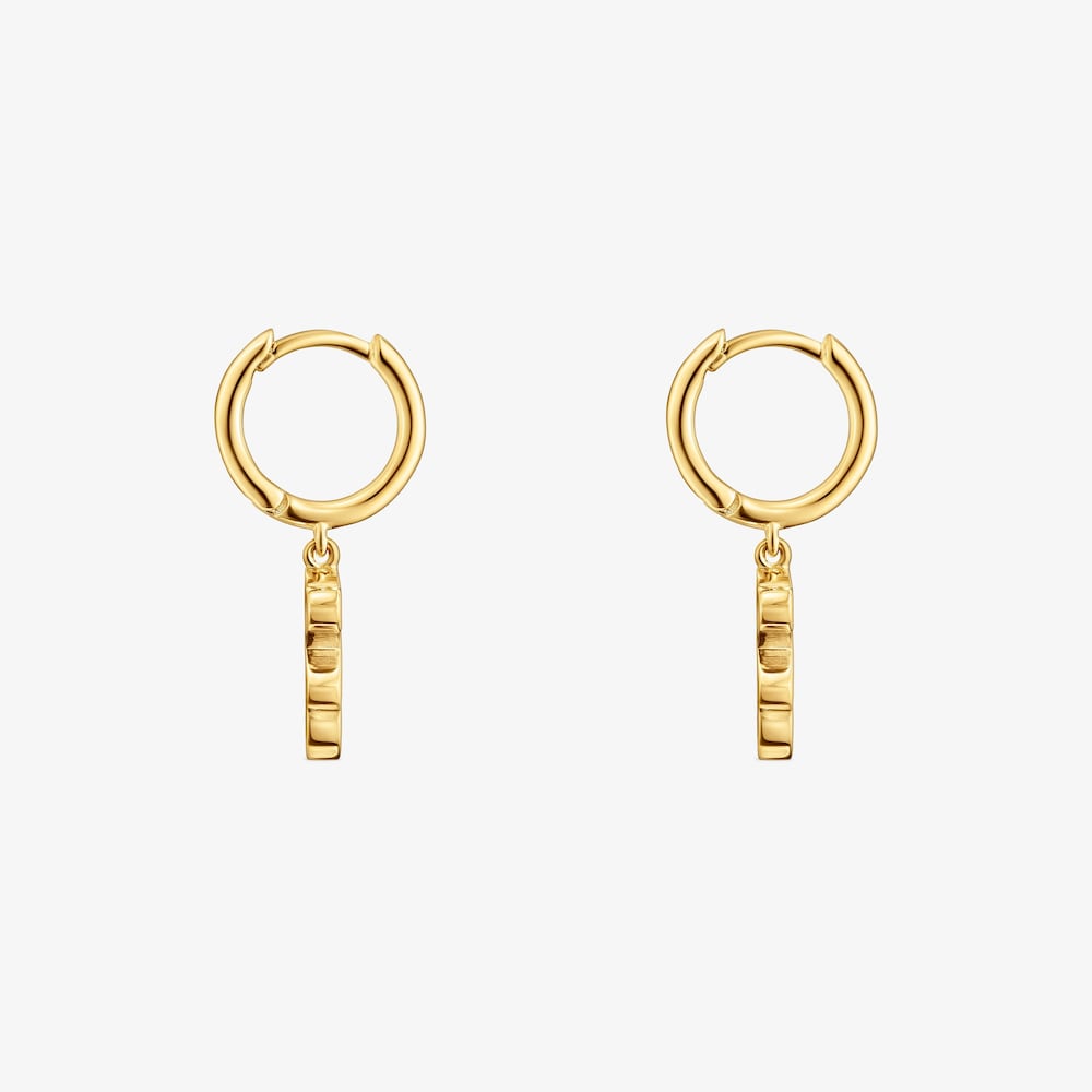 Creolen Sweet Dolls aus 18&nbsp;kt vergoldetem Silber mit B&auml;ren-Anh&auml;nger