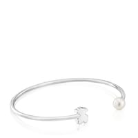 Silver Bangle with cultured pearl Sweet Dolls