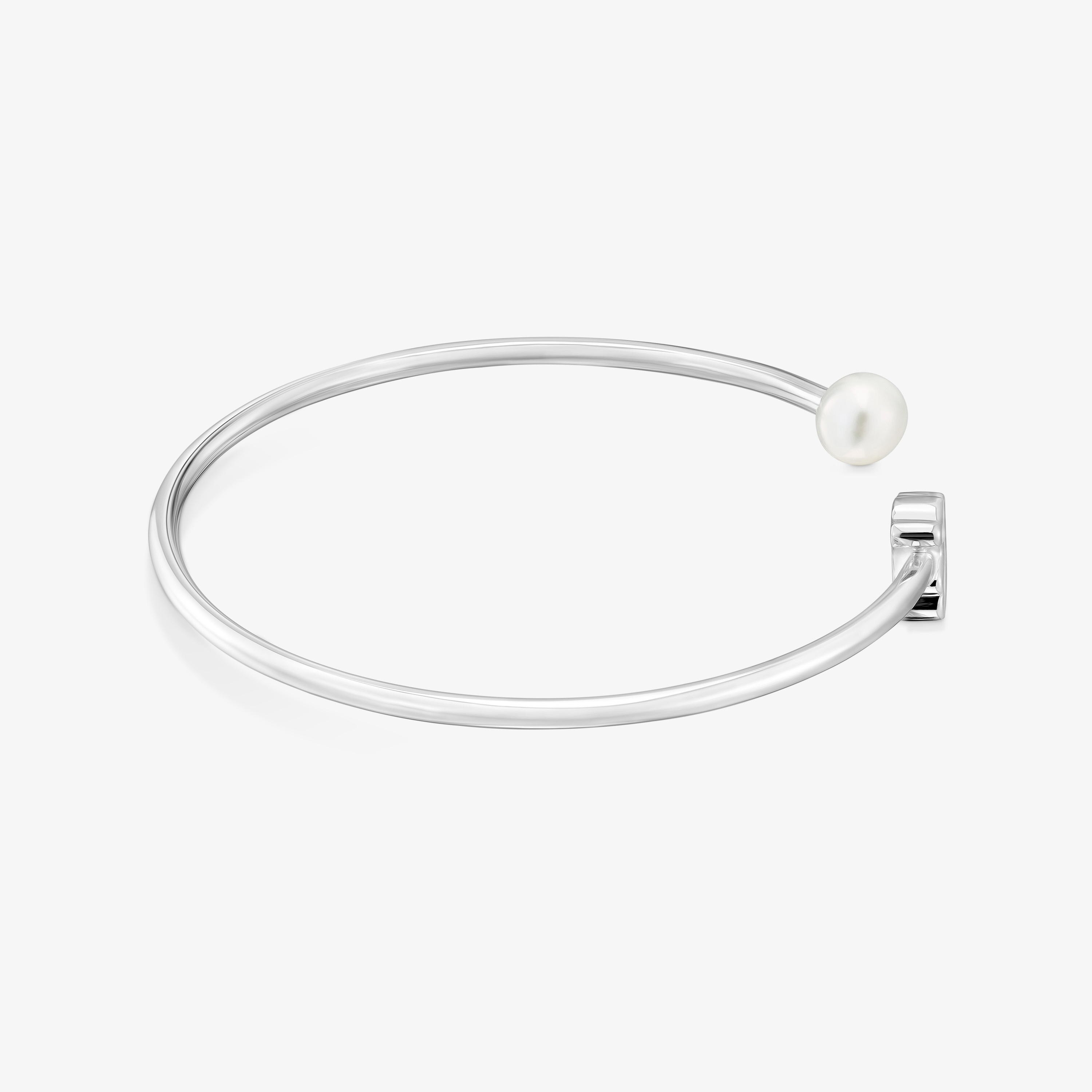 Silver Bangle with cultured pearl Sweet Dolls