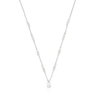 Short silver Necklace with cultured pearls and bear charm Sweet Dolls