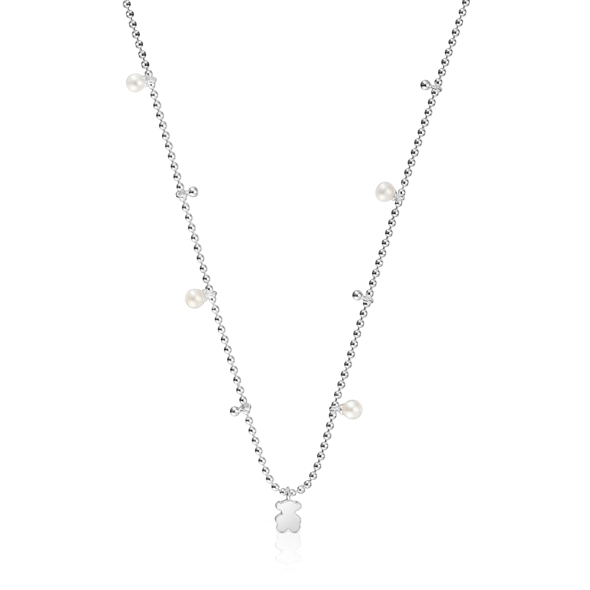 Tous - Collar Corto De Plata Perlas Cultivadas Y Detalle Colgante Oso Sweet Dolls - Plateado