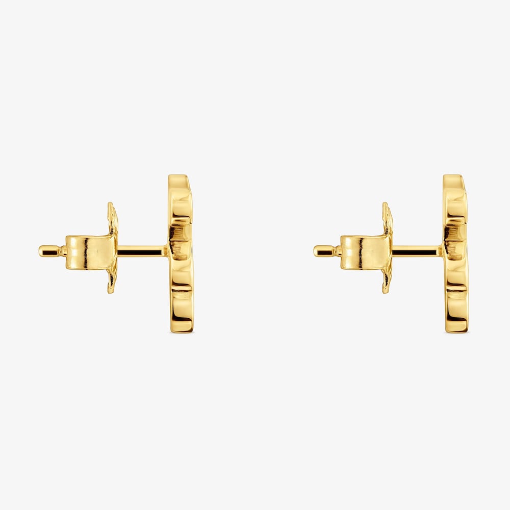 Pendientes oso con ba&ntilde;o de oro 18 kt sobre plata 12 mm Sweet Dolls