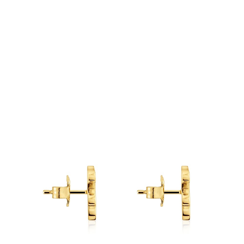 Pendientes oso con baño de oro 18 kt sobre plata 12 mm Sweet Dolls image number 1