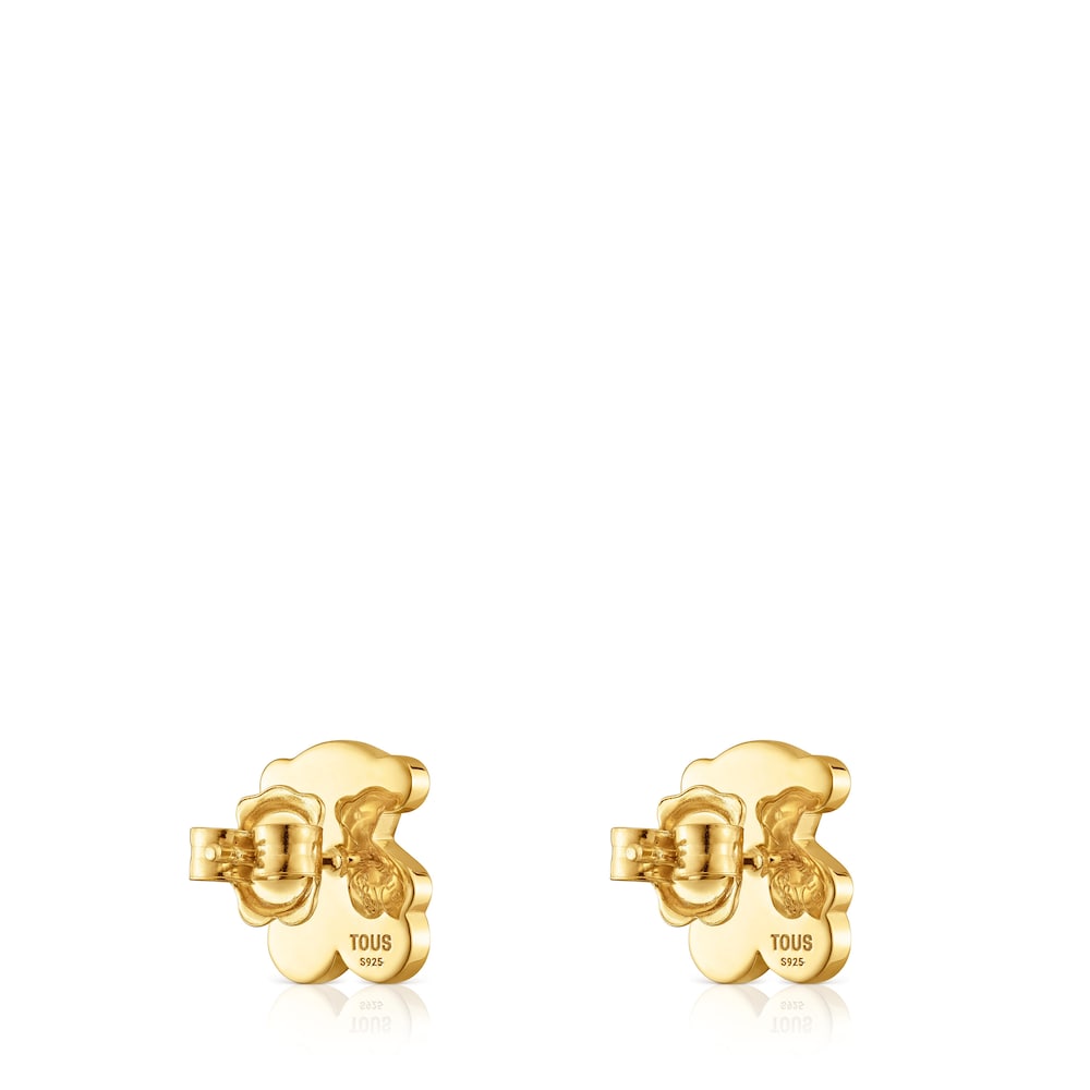 Pendientes oso con baño de oro 18 kt sobre plata 12 mm Sweet Dolls image number 2