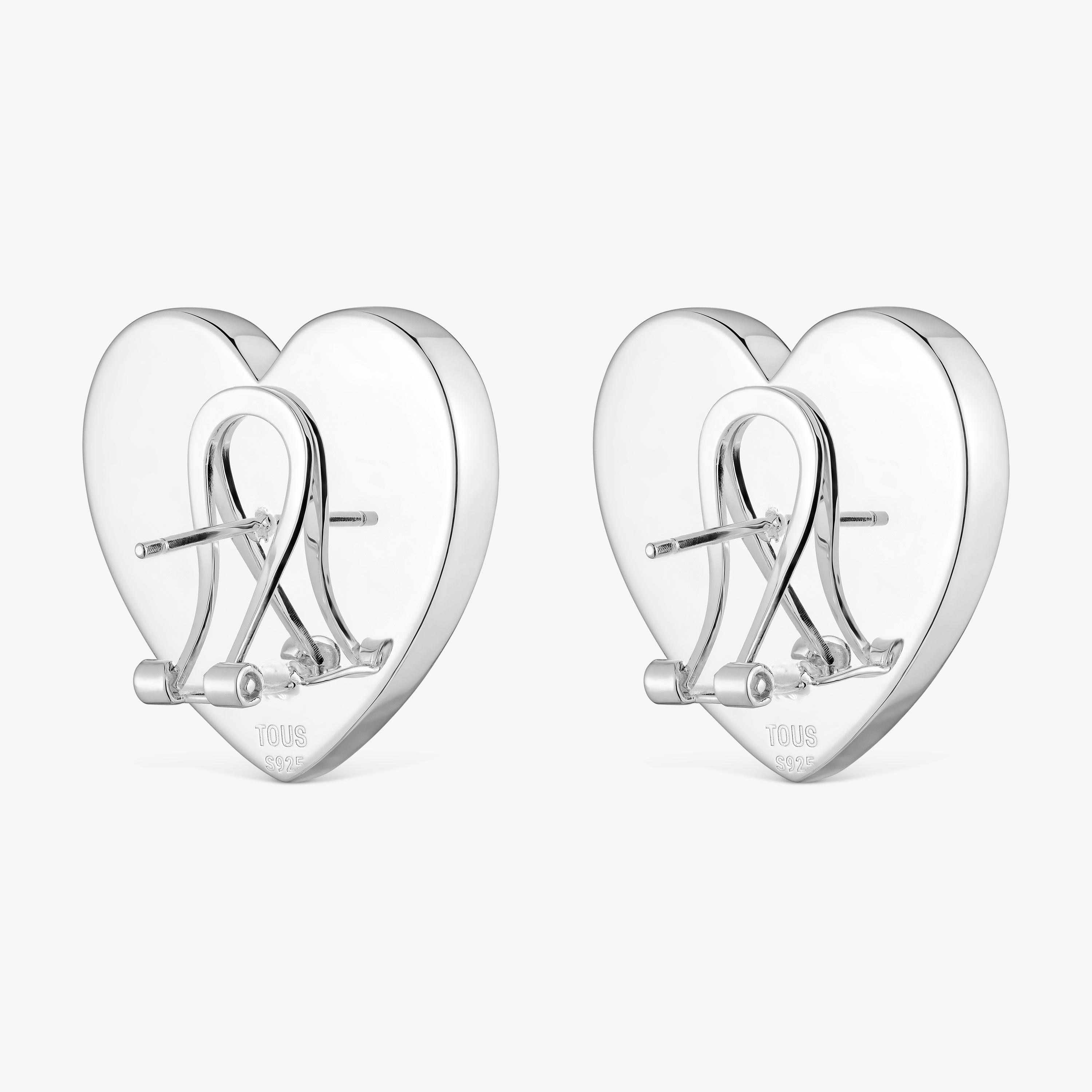 Silver 27mm heart earrings Sweet Dolls