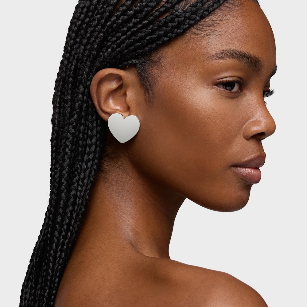 Pendientes coraz&oacute;n de plata 27 mm Sweet Dolls