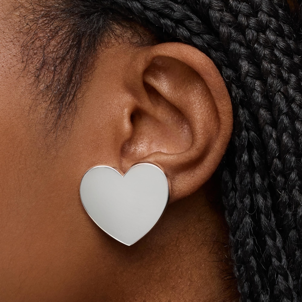 Pendientes coraz&oacute;n de plata 27 mm Sweet Dolls