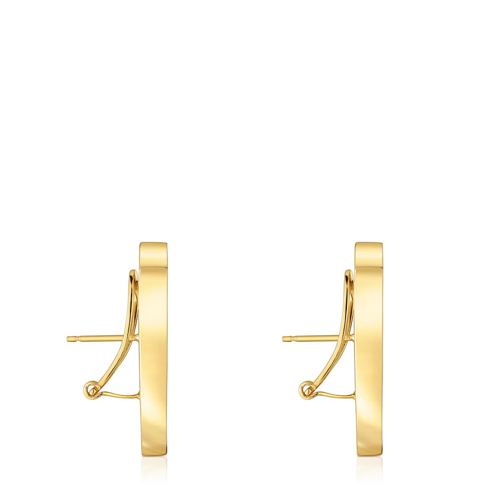 Pendientes tulipa con baño de oro 18 kt sobre plata 29 mm Sweet Dolls image number 1