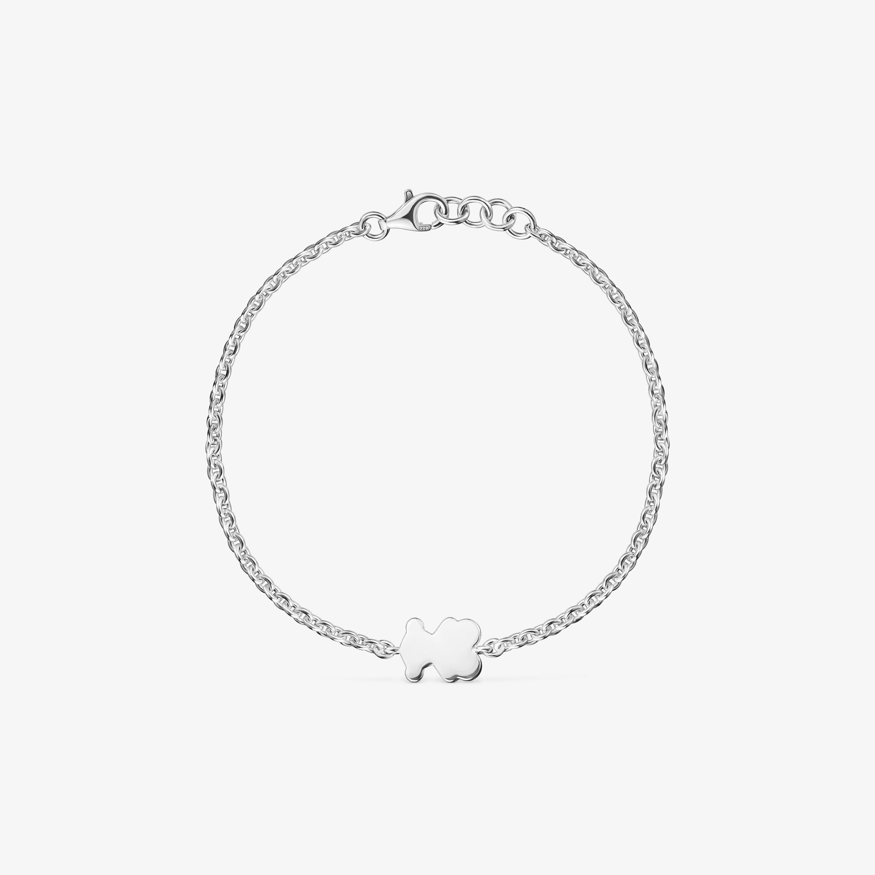 Silver Chain bracelet and silver bear charm Sweet Dolls