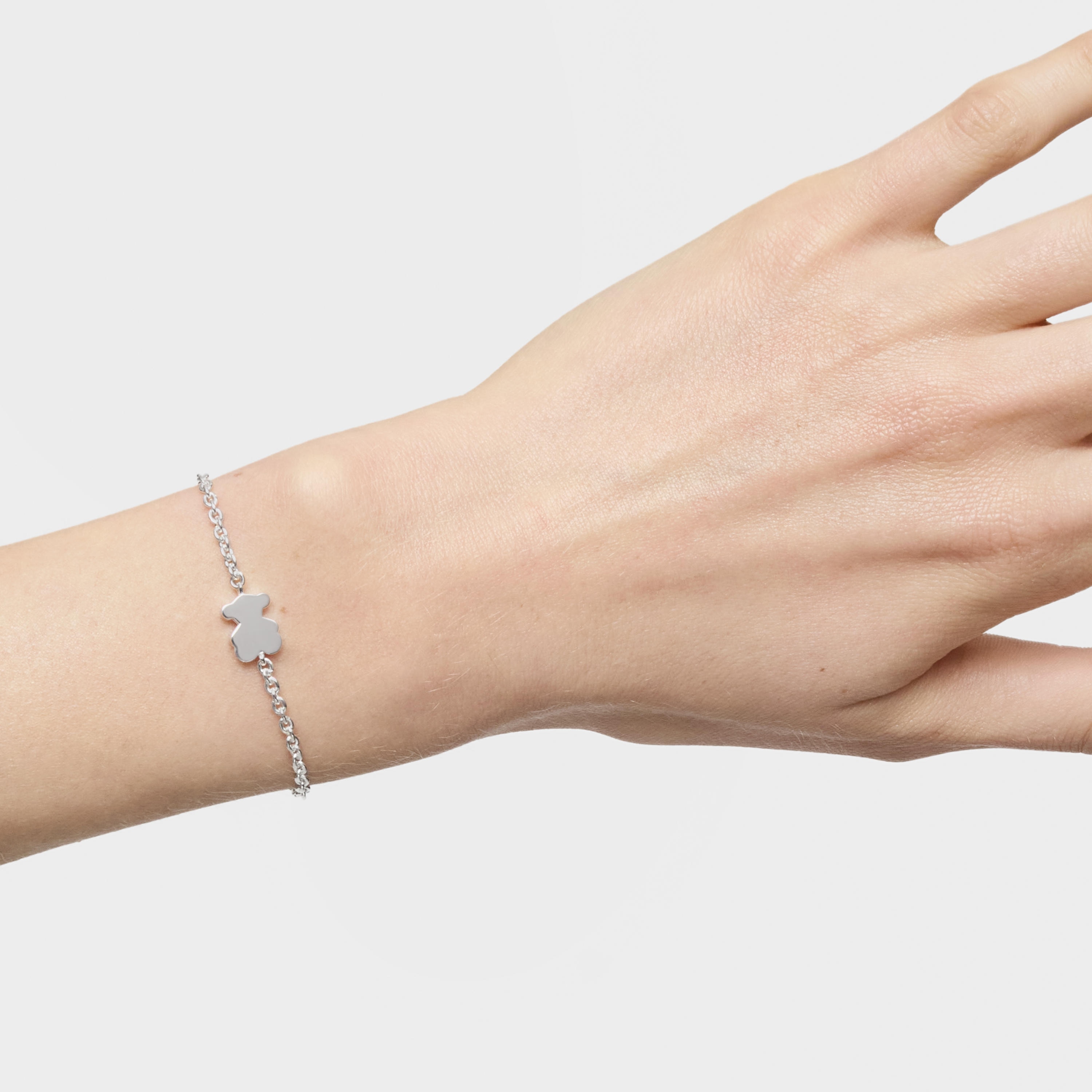 Silver Chain bracelet and silver bear charm Sweet Dolls