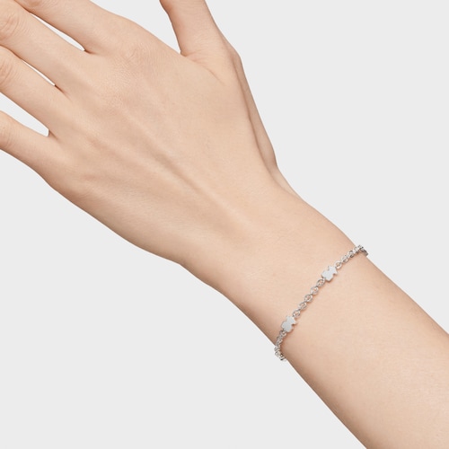 Silver Chain bracelet and silver bear charm Sweet Dolls