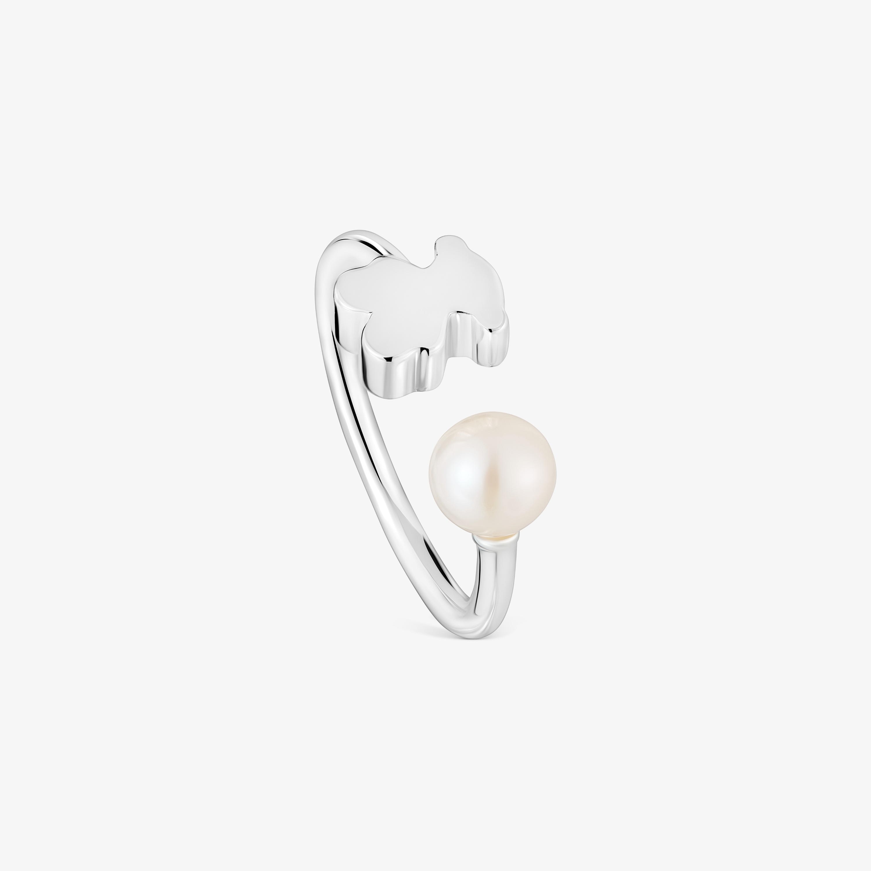 Silver Open ring with cultured pearl Sweet Dolls