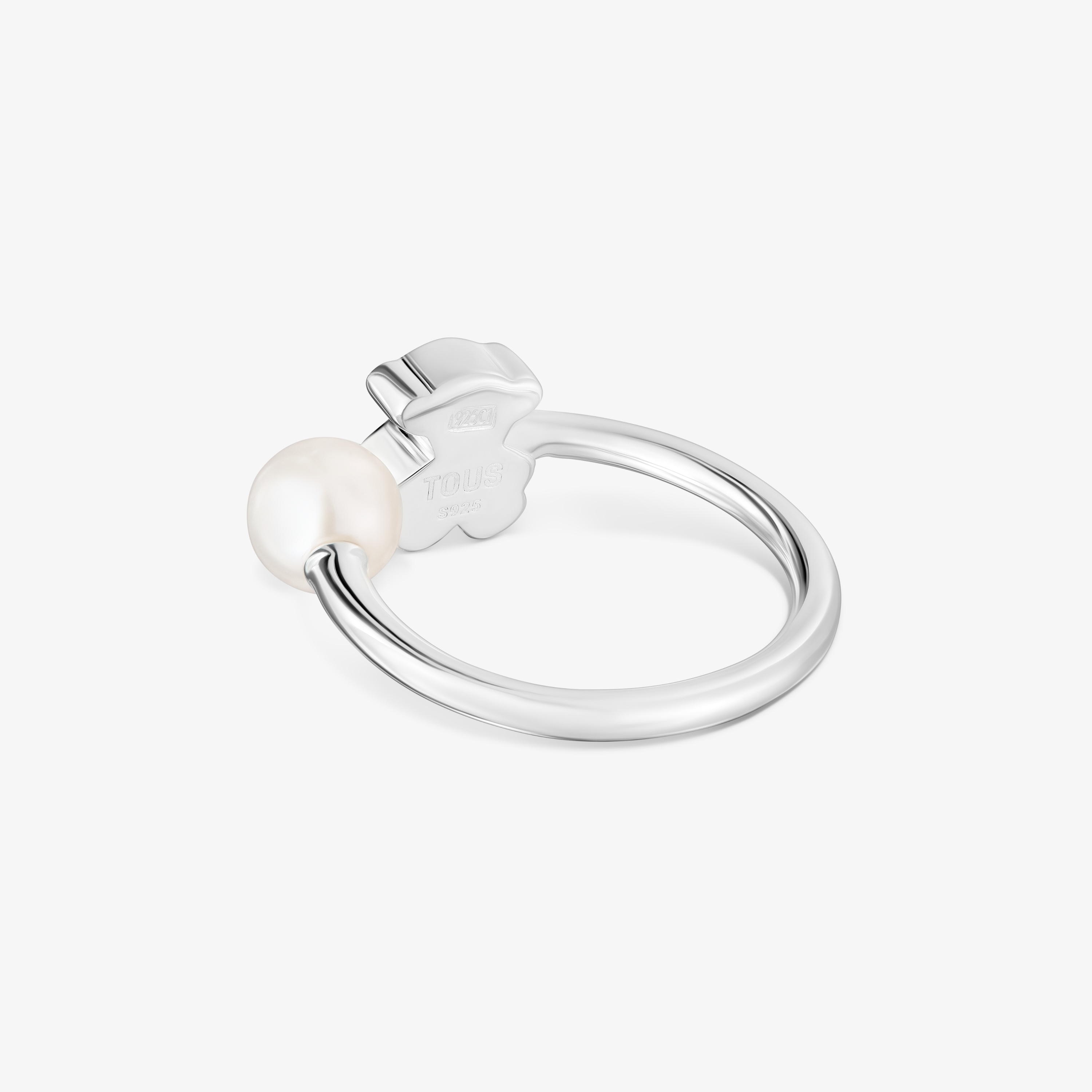 Silver Open ring with cultured pearl Sweet Dolls