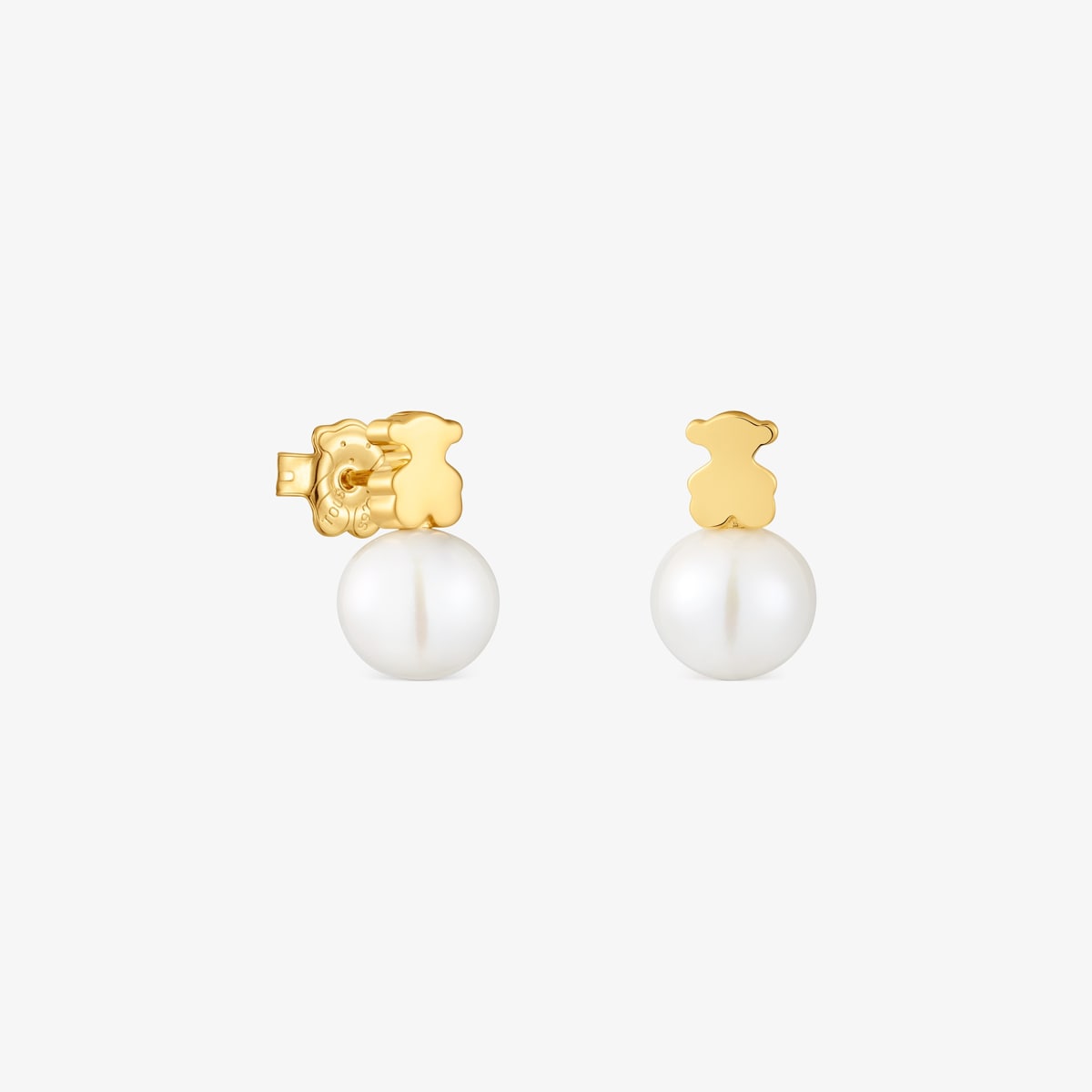 Tous - Pendientes Oso Con Baño De Oro 18 Kt Sobre Plata Y Perla Cultivada De Agua Dulce Sweet Dolls - Blanco