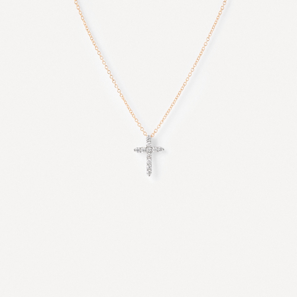 Collar cruz de oro y oro blanco con diamantes TOUS ATELIER image number 0