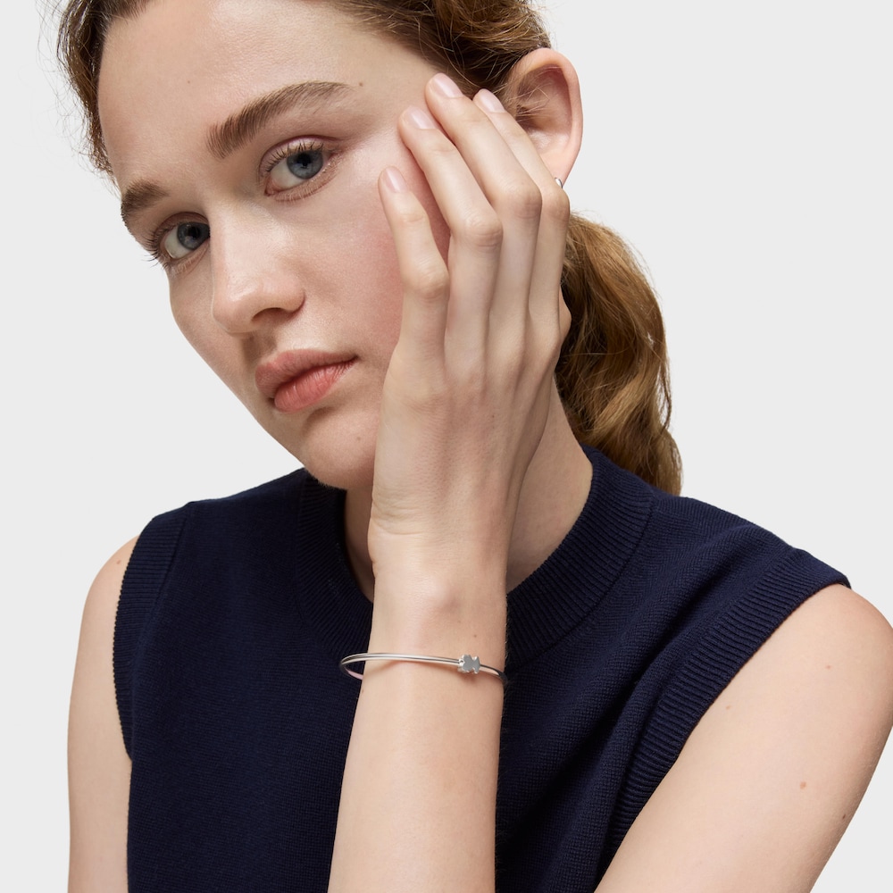 Stř&iacute;brn&yacute; N&aacute;ramek Sweet Dolls s&nbsp;př&iacute;věskem ve tvaru medv&iacute;dka