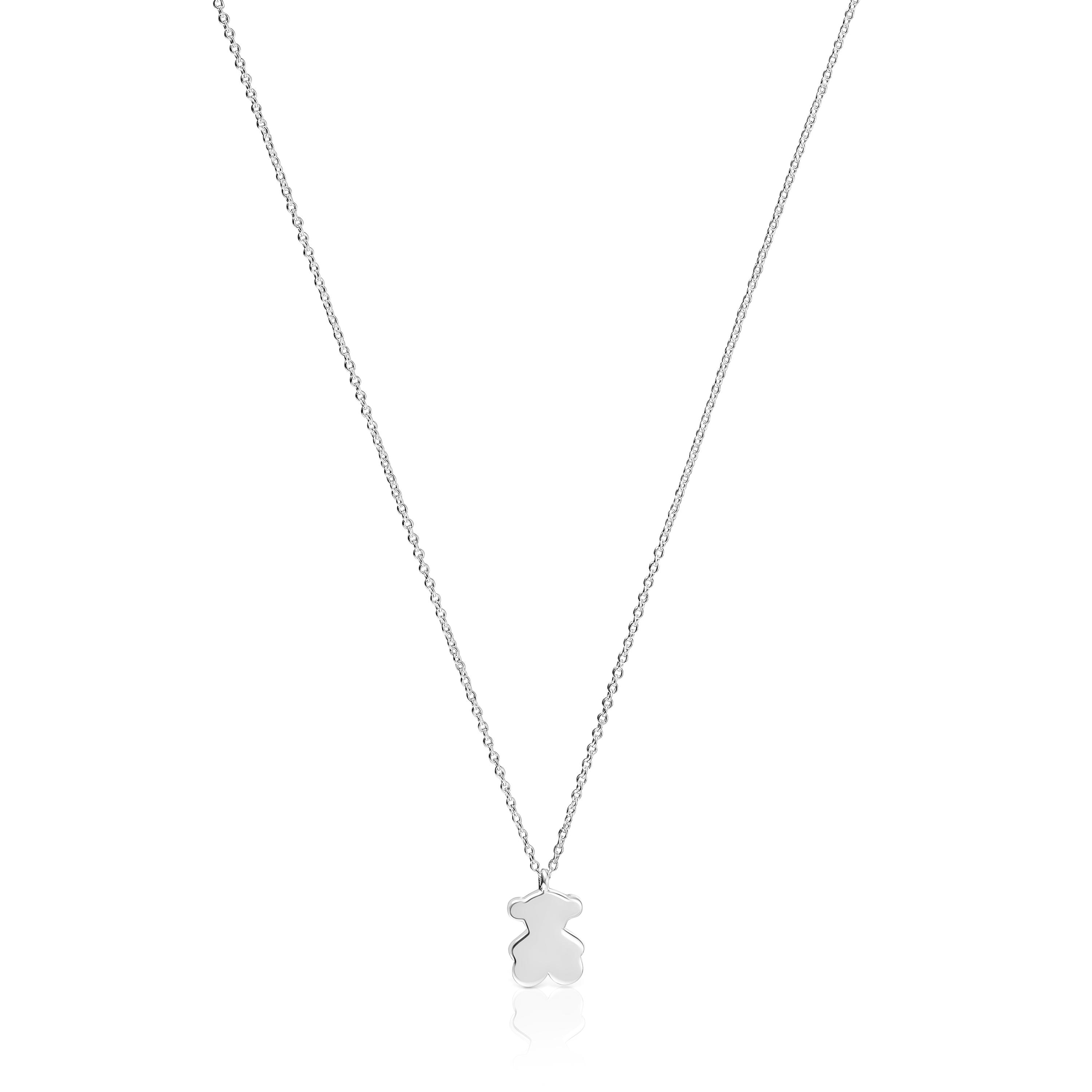 Collar corto de plata y motivo oso Sweet Dolls
