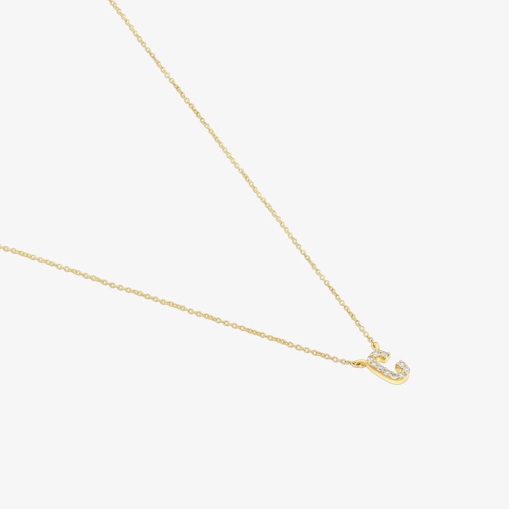 Collana corta in oro e diamanti da 0,05&nbsp;ct lettera C Alphabet