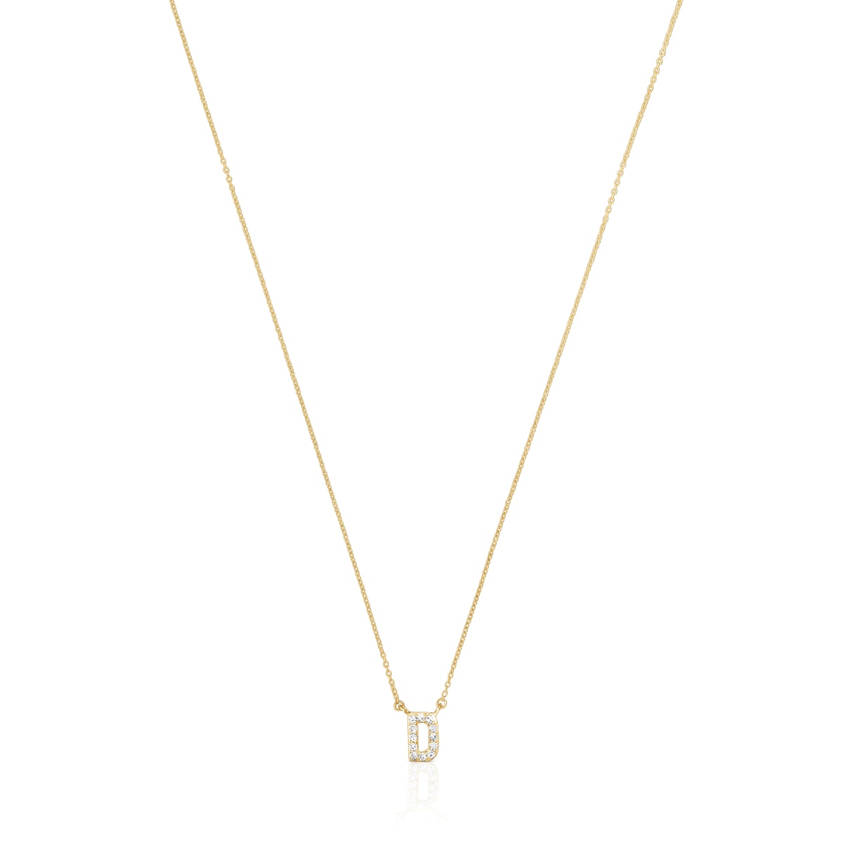 Tous - Collar Corto De Oro Y 0,05 Ct De Diamantes Letra D Alphabet - Transparente