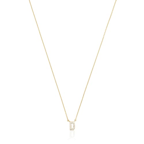 Collar corto de oro y 0,05 ct de diamantes letra D Alphabet