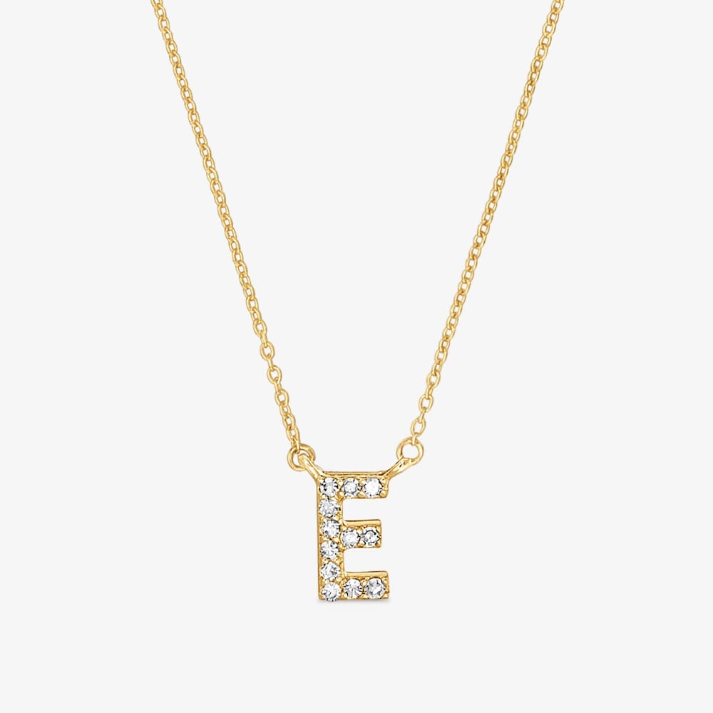Collana corta in oro e diamanti da 0,05&nbsp;ct lettera E Alphabet