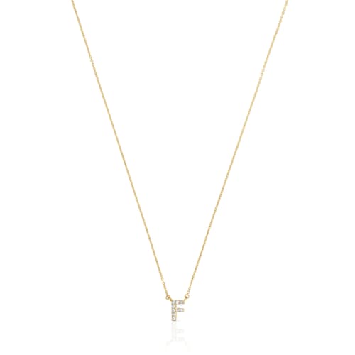 Collar corto de oro y 0,05 ct de diamantes letra F Alphabet