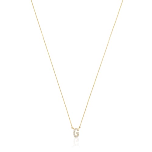 Collar corto de oro y 0,05 ct de diamantes letra G Alphabet