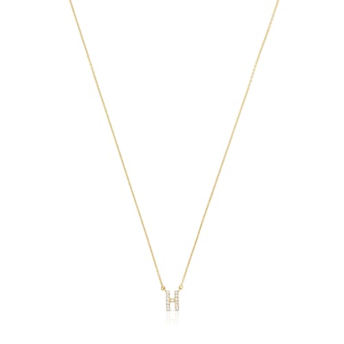 Collar corto de oro y 0,05 ct de diamantes letra H Alphabet