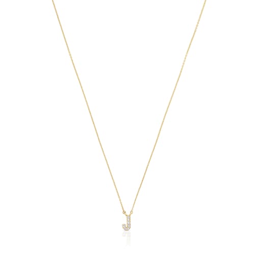 Collar corto de oro y 0,05 ct de diamantes letra J Alphabet