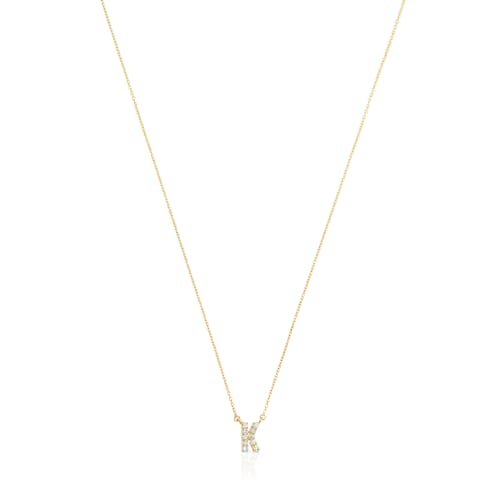 Krótki naszyjnik ze złota z literą K i diamentami 0,05 ct Alphabet