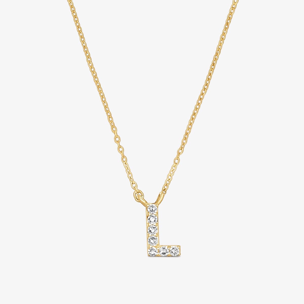 Tous - Collar Corto De Oro Y 0,05 Ct De Diamantes Letra L Alphabet - Transparente