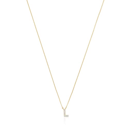 Collar corto de oro y 0,05 ct de diamantes letra L Alphabet