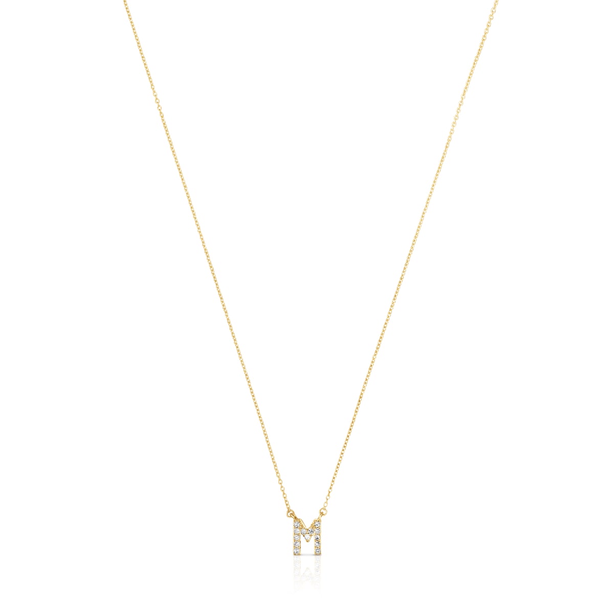 Tous - Collar Corto De Oro Y 0,05 Ct De Diamantes Letra M Alphabet - Transparente