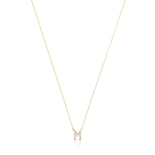 Collar corto de oro y 0,05 ct de diamantes letra M Alphabet
