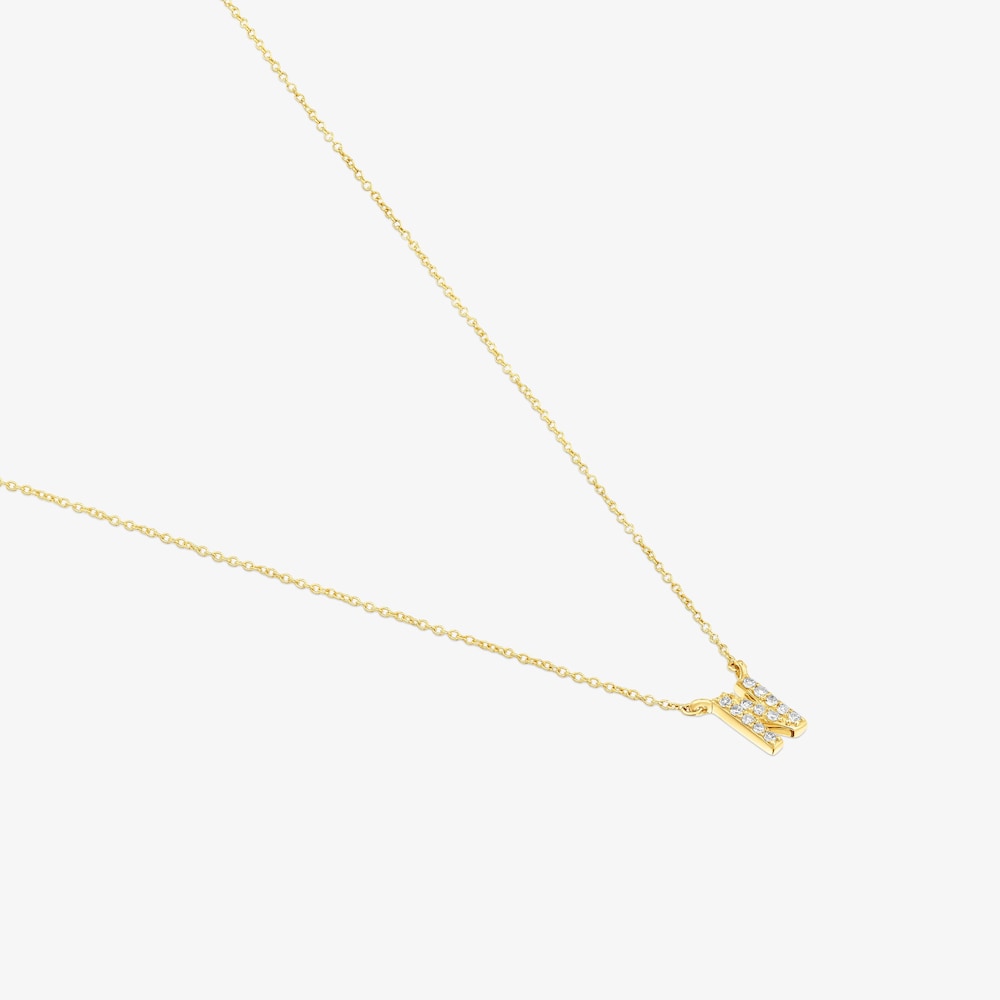Collana corta in oro e diamanti da 0,05&nbsp;ct lettera N Alphabet