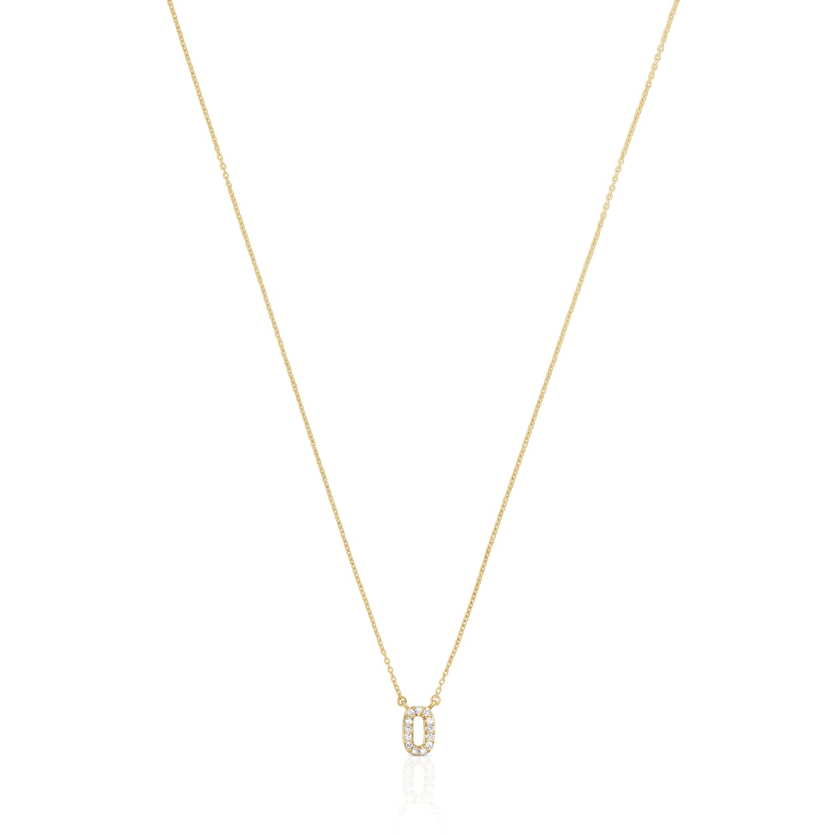 Tous - Collar Corto De Oro Y 0,05 Ct De Diamantes Letra O Alphabet - Transparente